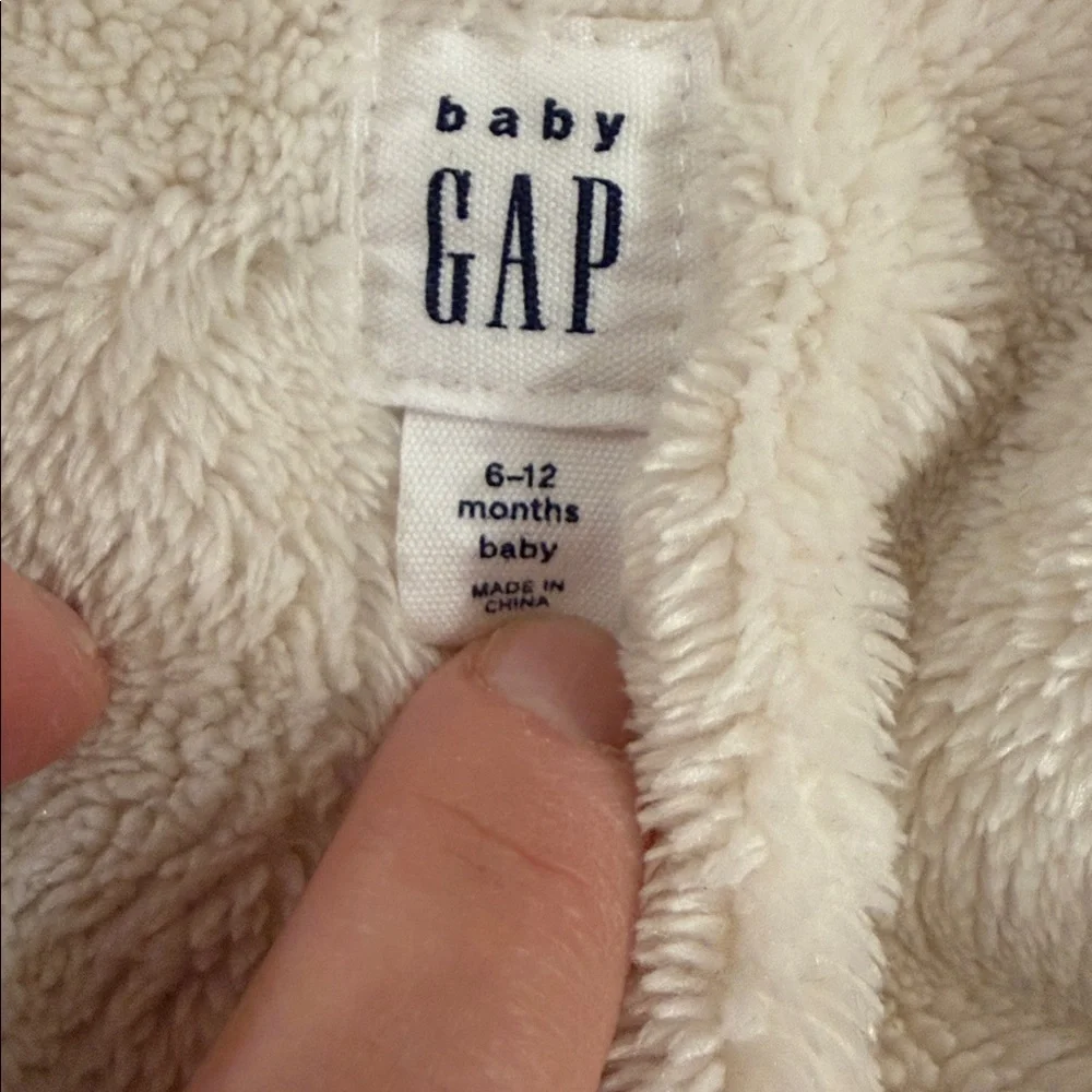 GAP Baby Cozy Gray and Dark Blue Stars Winter Zipper Bodysuit with Ears